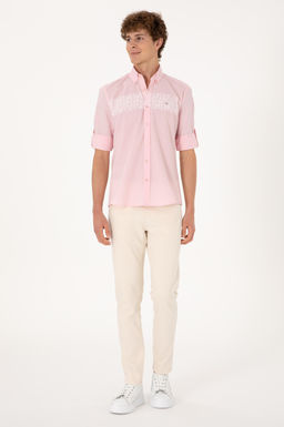 Erkek A__k Pembe Uzun Kollu G_mlek Sepette S_rpriz _ndirim - U.s. polo assn фото 4