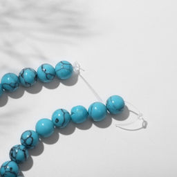 Бусины на нити шар №8 «Бирюза новая», 38 см