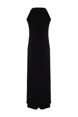 TRENDYOLMILLA Siyah Soyut Halter Yaka A-line/Can Ac?lan Esnek Maxi Orme Kalem Elbise TWOSS24EL00558 фото 14