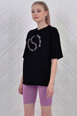 Арт. 5729/2 Костюм с велосипедками 42-50 (5 шт) Цвет:верх-черный, низ-помада