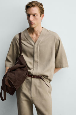 CAMISA RELAXED FIT VISCOSA - C??AMO / Vis?n - Zara фото 5