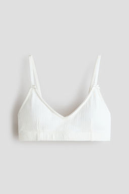 Crop top de pointelle de algod?n con relleno