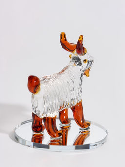 Фигурка стеклянная «Козлик на зеркале», 6,2 см