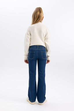 Расклешенные джинсовые брюки для девочек - Defacto фото 7