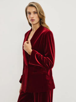 Однобортный жакет из бархата / Zarina