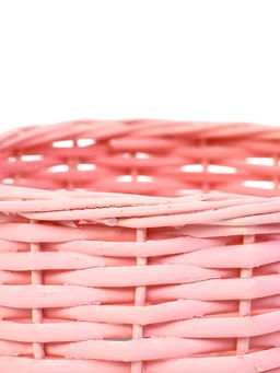 Корзина плетёная для хранения Vite, с ручкой, розовая, набор 2 шт.