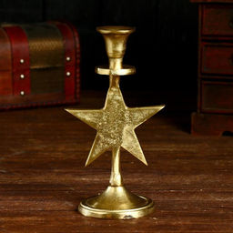 Подсвечник "Звёздочка" алюминий 12х9х21 см