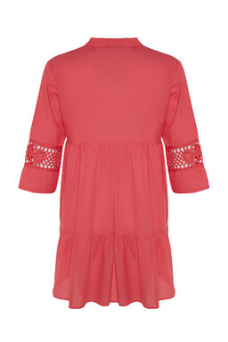 TRENDYOLMILLA Siyah Dokuma %100 Pamuk Dantelli Mini Plaj Elbisesi TBESS20EL0854 фото 27