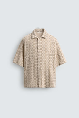 CAMISA ESTRUCTURA CROCHET / Tostado - Zara фото 6