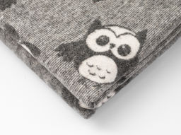 Одеяло 60% п/шерсть жаккард 100*140 " Совы" цв серый