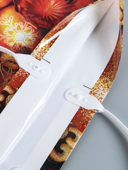 Цена за 10 шт. Пакет подарочный новогодний «Злато», полиэтиленовый с пластиковой ручкой, 38×35 см