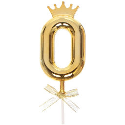 Топпер Цифра Королевский вечер "0" 22 см , микс