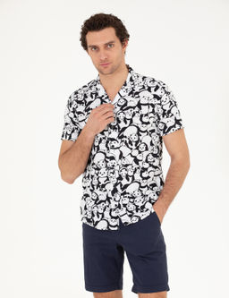 Siyah Slim Fit Keten Kar___ml_ K_sakol G_mlek