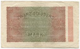 Банкнота 20000 марок 1923 года Германия
