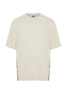 Tas Oversize/Genis More Sustainable Kontrast Biyeli %100 Pamuklu Organik T-shirt TMNSS24TS00180 - Trendyolmilla фото 2