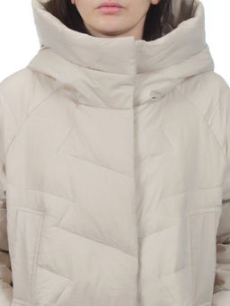 3066 BEIGE Пуховик зимний женский (80% пух, 20% перо)