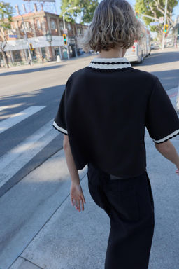CONTRAST POLO TOP - Zara фото 3