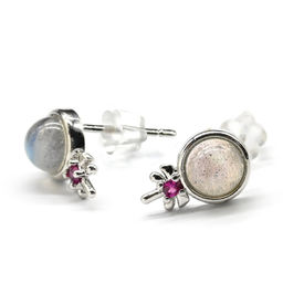 Пусеты с лабрадором 6*10мм, 0,8г