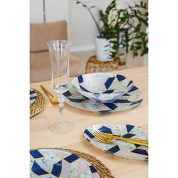 Тарелка стеклянная обеденная Доляна Розовый мрамор, d=23 см фото 2