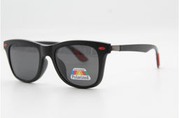 Оправа 2317 52-19-140 черно-красная с насадками Polarized и футляром