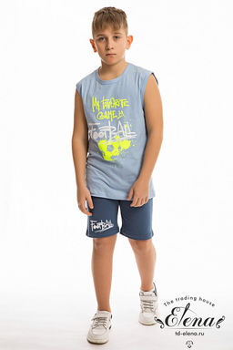 Костюм (майка+шорты) М223016Па Голубой