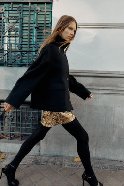 SHORT WOOL COAT WITH HIGH NECK - Zara фото 14