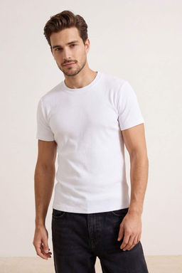 Siyah Regular/Normal Kesim Dokulu Kaskorse Basic T-Shirt TMNSS26TS00002 - Trendyolmilla фото 10