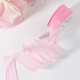 Лента капроновая «Волна», 50 мм, 10±1 м, розовая