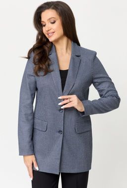 Жакет БелЭльСтиль 762 синяя мелкая клетка
