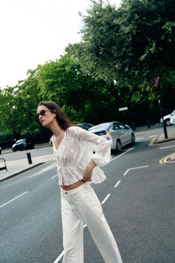 BLUSA BORDADOS PLUMETI / Blanco - Zara фото 2