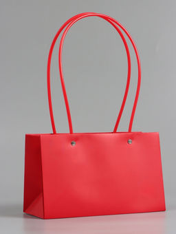 Цена за 10 шт. Сумка для цветов влагостойкая, красная, 22x10.5x13.5 см