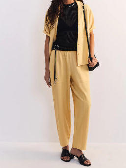 Льняные брюки с эластичным поясом ZR2605012106-9 / Zarina  фото 2