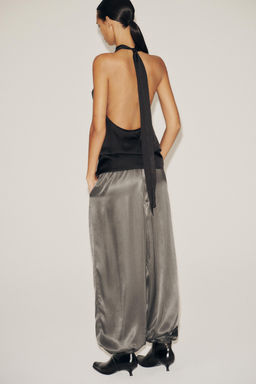 SATIN BALLOON TROUSERS