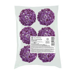 Blumentag BRF-7 Шар декоративный из ротанга d. 7 см 6 шт. №09 фиолетовый