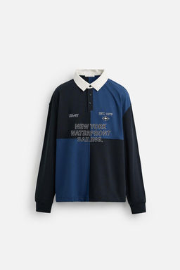 COLOUR BLOCK EMBROIDERED POLO SHIRT - Zara фото 7