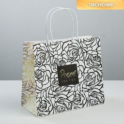 Пакет подарочный крафтовый Present for you, 25 22 12 см