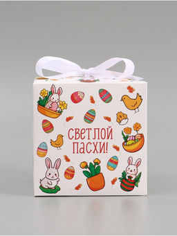 Цена за 3 шт. Коробка складная на Пасху «Пасхальная», 12×12×12 см