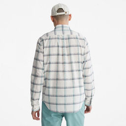 Мужская рубашка Timberland Shirt Eastham River Stretch Poplin Check Regular белая  фото 2