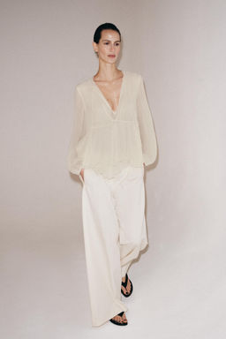 BLUSA VOLANTES ZW COLLECTION / Crudo - Zara фото 10