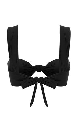 Siyah Bralet Dugumlu Bikini Ustu TBESS24BU00130