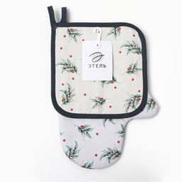 Набор кухонный Этель Snow fun, варежка 20?28 см, прихватка 19?19 см,100% хлопок