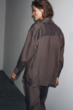 OVERSIZE STRIPED SHIRT ZW COLLECTION - Zara фото 4