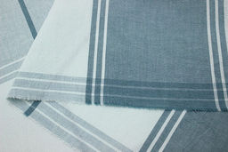 Вареный (стираный) хлопок Крупная клетка цв.св.сине-зеленая дымка, ш.2.5м, хл-100% - Купава фото 4