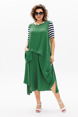 Платье Michel Chic 2178 зеленый, полоска