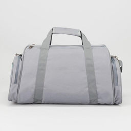 Сумка спортивная на молнии, 3 наружных кармана, большой размер, цвет серый