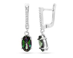 Серьги из серебра мистик кварц, Дионис