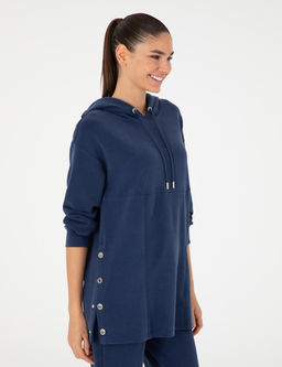 Lacivert Comfort Fit Modal Kuma_ Sweatshirt