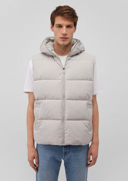 Kapusonlu Ac?k Gri Sisme Yelek - Mavi фото 5