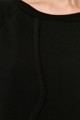 Siyah Parasut Etek Detayl? Bisiklet Yaka Mid Orme Tshirt Elbise TWOSS24EL00191 - Trendyolmilla фото 6