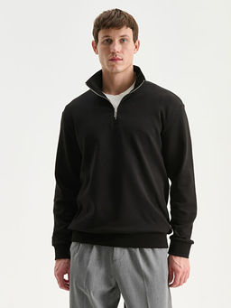 Dik Yaka Erkek Sweatshirt